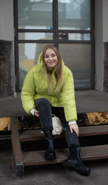 Neon grüne Jacke Neonfarben