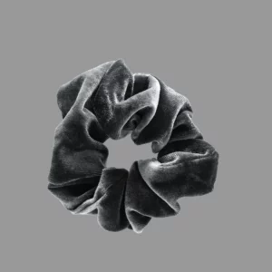 graues Samt Scrunchie Haargummi