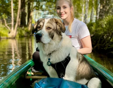 kajak fahren mit hund spreewald
