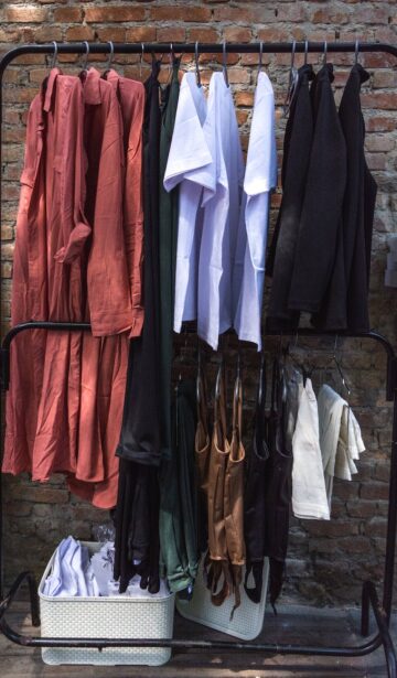clothes on clothes rack