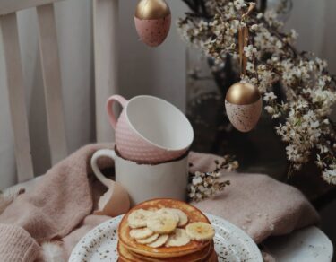 easter eggs and bunch of pancakes